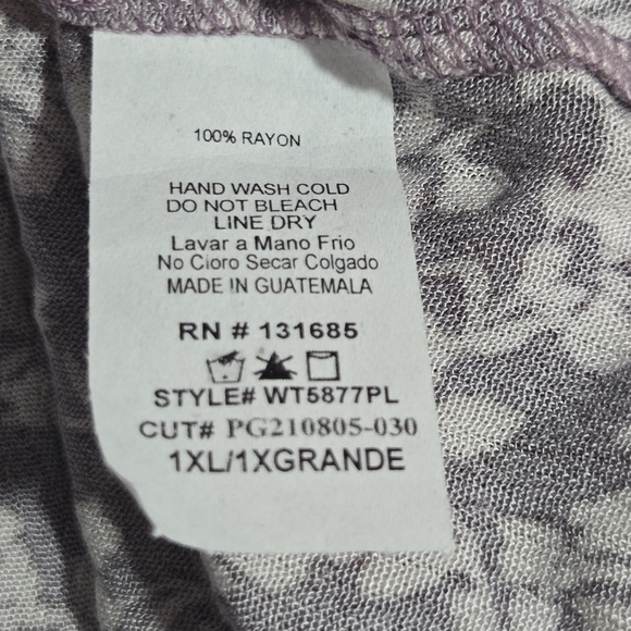 Gee Gee Womens Maeve Pink Floral Off Shoulder Tiered Bell Sleeve Blouse Size 1XL - Picture 6 of 6